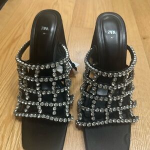 NWT Zara Embellished Heel